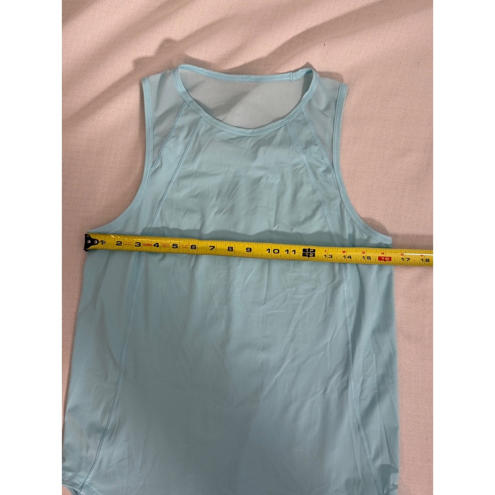 Lululemon Sculpt Tank Top Light Blue Mesh Panel Athletic Sleeveless Women Size 4 - Picture 5 of 5